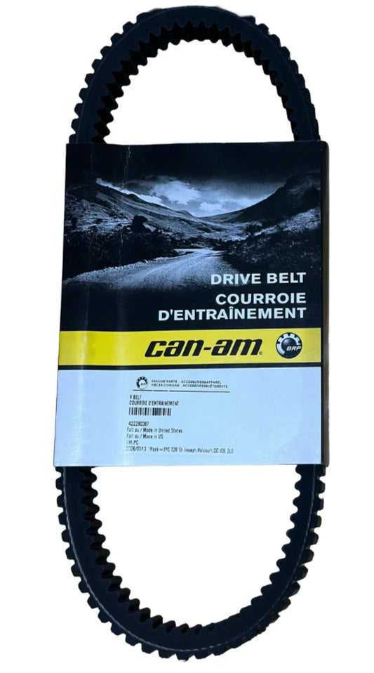 Performance drive belt 367 compatible with select Can-Am models, product label view